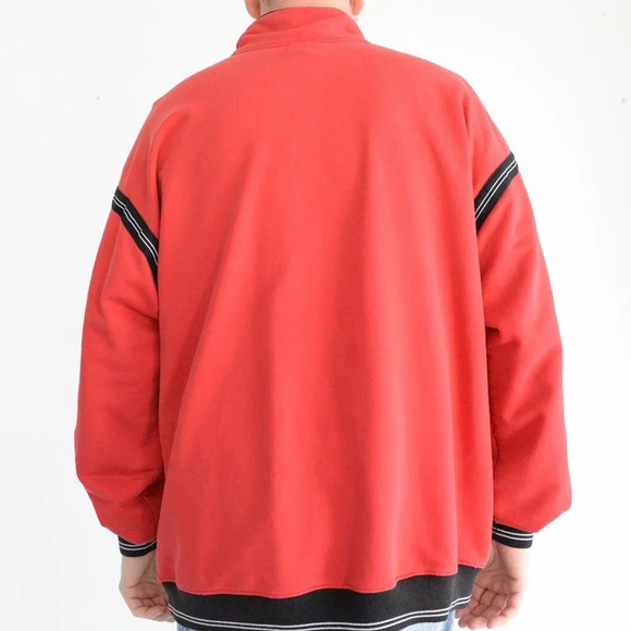 Vintage Nike Red Check Tag Red Quarter Zip made in U.S.A. "Polska" Logo Size XL - Picture 3 of 14